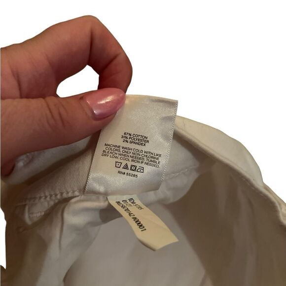 Express High Rise Shortie White Jean Shorts Size 10 - Picture 6 of 6